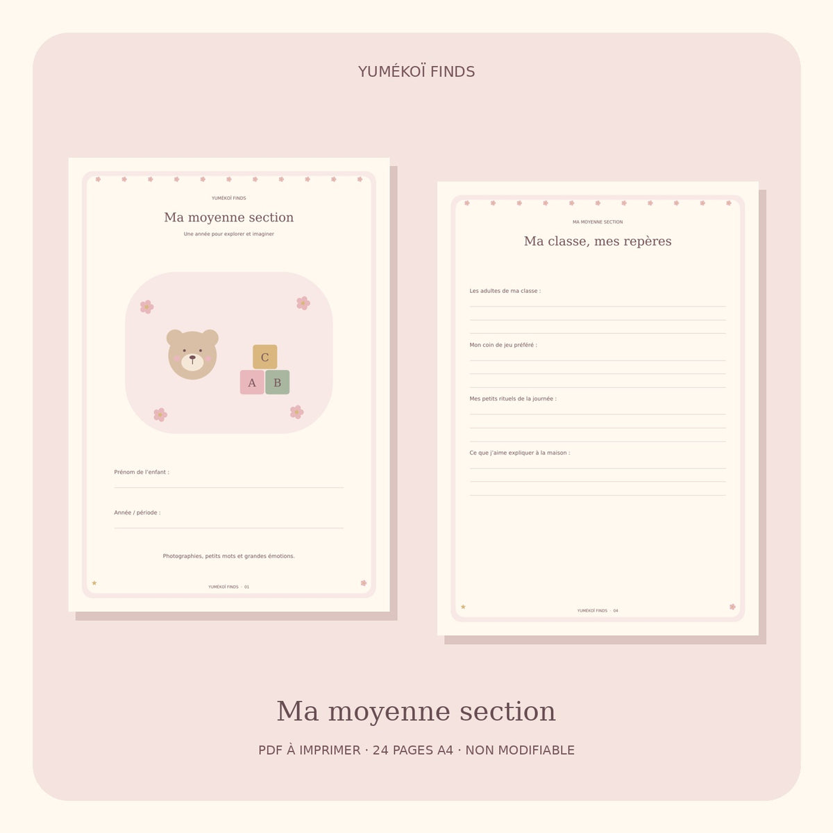 Mes souvenirs de moyenne section — présentation du PDF